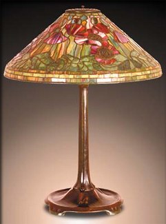 Tiffany Red Poppy Table Lamp