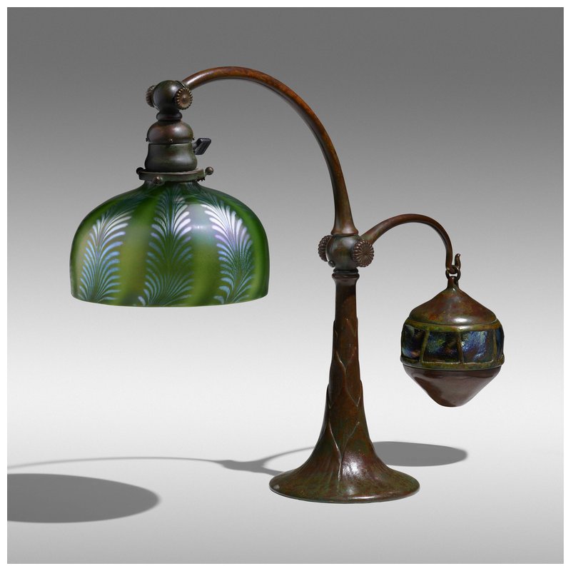Tiffany Counterbalance Desk Lamp with Turtleback Tiles