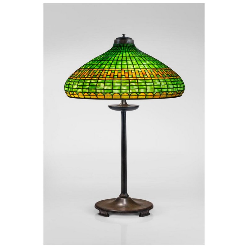 Tiffany Geometric Table Lamp circa 1909