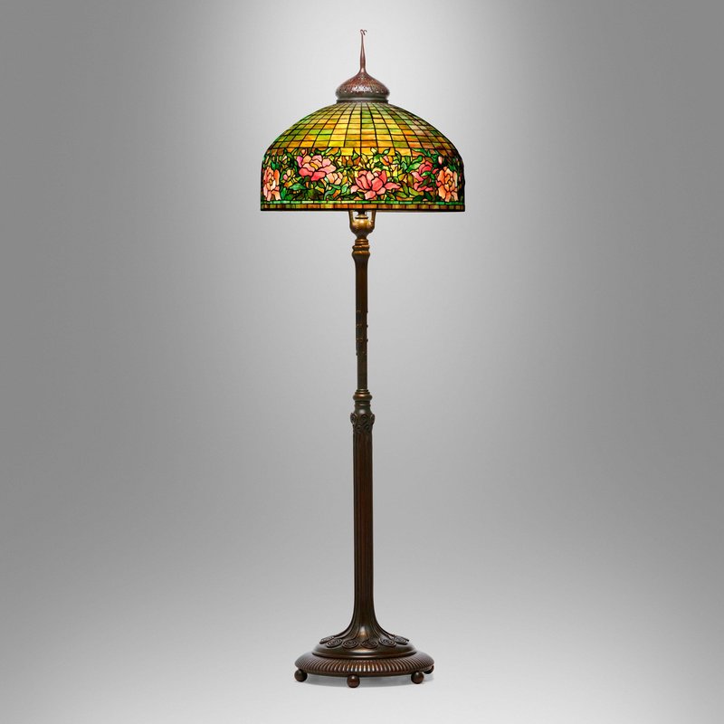 Tiffany Peony Border Floor Lamp