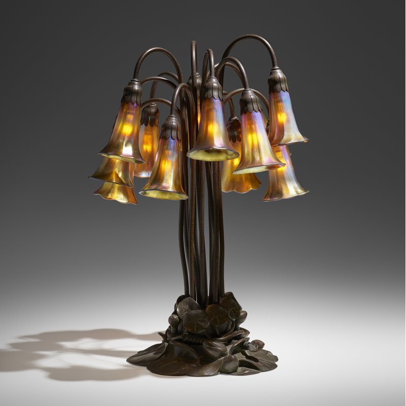 Twelve Shaded Tiffany Lily Table Lamp